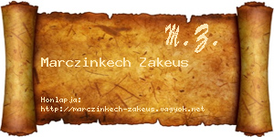 Marczinkech Zakeus névjegykártya